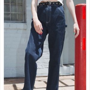 Brandy Melville contrast stitching straight jeans